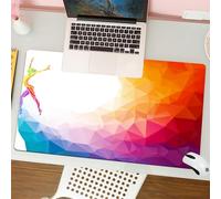 QRFASFZO Mouse Pad 31.5 × 12 inch Extended Large Mouse Mat Desk Pad, Stitched Edges Mousepad,Non-Slip Rubber Base,colorful geometric background and dancing, the artistic vision of,Gaming Mouse Pad XL