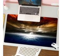 QRFASFZO Mouse Pad 31.5 × 12 inch Extended Large Mouse Mat Desk Pad, Stitched Edges Mousepad,Non-Slip Rubber Base,Nature,Magical Mystic Lightning Activity Outer Space Nebula Neon,Gaming Mouse Pad XL