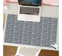 QRFASFZO Mouse Pad 31.5 × 12 inch Extended Large Mouse Mat Desk Pad, Stitched Edges Mousepad,Non-Slip Rubber Base,Grey Blue,Traditional African Folklore Inspired Spiral Do,Gaming Mouse Pad XL