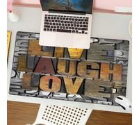 QRFASFZO Mouse Pad 31.5 × 12 inch Extended Large Mouse Mat Desk Pad, Stitched Edges Mousepad,Non-Slip Rubber Base,Live Laugh Love,Saying Promoting The Sacred Values of,Gaming Mouse Pad XL