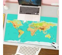 QRFASFZO Mouse Pad 31.5 × 12 inch Extended Large Mouse Mat Desk Pad, Stitched Edges Mousepad,Non-Slip Rubber Base,Map, world map geography continents and countries,Gaming Mouse Pad XL