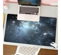 QRFASFZO Mouse Pad 31.5 × 12 inch Extended Large Mouse Mat Desk Pad, Stitched Edges Mousepad,Non-Slip Rubber Base,Starry sky, intricate pattern of chimney gas illuminated by nearb,Gaming Mouse Pad XL