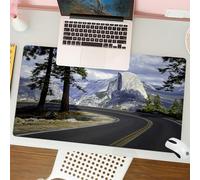 QRFASFZO Mouse Pad 31.5 × 12 inch Extended Large Mouse Mat Desk Pad, Stitched Edges Mousepad,Non-Slip Rubber Base,El Capitan USA Yosemite national park road trip,Gaming Mouse Pad XL
