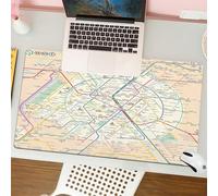 QRFASFZO Mouse Pad 31.5 × 12 inch Extended Large Mouse Mat Desk Pad, Stitched Edges Mousepad,Non-Slip Rubber Base,Metro subway or underground transport system map urban city metro,Gaming Mouse Pad XL