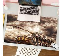 QRFASFZO Mouse Pad 31.5 × 12 inch Extended Large Mouse Mat Desk Pad, Stitched Edges Mousepad,Non-Slip Rubber Base,Old tank from the first or second world war,Gaming Mouse Pad XL