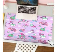 QRFASFZO Mouse Pad 31.5 × 12 inch Extended Large Mouse Mat Desk Pad, Stitched Edges Mousepad,Non-Slip Rubber Base,Christmas theme, colorful witch girl, snowflakes and weird snacks,Gaming Mouse Pad XL