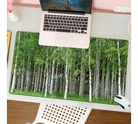 QRFASFZO Mouse Pad 31.5 × 12 inch Extended Large Mouse Mat Desk Pad, Stitched Edges Mousepad,Non-Slip Rubber Base,Beautiful Swedish summer landscape with grove of birch trees with,Gaming Mouse Pad XL