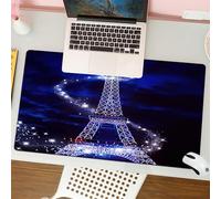 QRFASFZO Mouse Pad 31.5 × 12 inch Extended Large Mouse Mat Desk Pad, Stitched Edges Mousepad,Non-Slip Rubber Base,The Eiffel Tower, the twinkling lights, creates a magical night s,Gaming Mouse Pad XL
