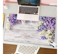 QRFASFZO Mouse Pad 31.5 × 12 inch Extended Large Mouse Mat Desk Pad, Stitched Edges Mousepad,Non-Slip Rubber Base,Rustic house, bouquet of lilac flowers on wooden table spring nat,Gaming Mouse Pad XL