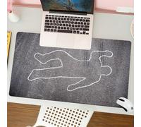 QRFASFZO Mouse Pad 31.5 × 12 inch Extended Large Mouse Mat Desk Pad, Stitched Edges Mousepad,Non-Slip Rubber Base,Chalk drawing on the sidewalk, a simple white outline that hints,Gaming Mouse Pad XL
