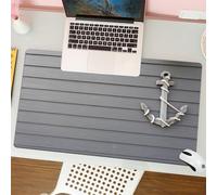 QRFASFZO Mouse Pad 31.5 × 12 inch Extended Large Mouse Mat Desk Pad, Stitched Edges Mousepad,Non-Slip Rubber Base,Anchor, wood anchor with rope on the wall Antique Marine Nature A,Gaming Mouse Pad XL