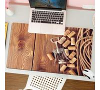 QRFASFZO Mouse Pad 31.5 × 12 inch Extended Large Mouse Mat Desk Pad, Stitched Edges Mousepad,Non-Slip Rubber Base,Bottle opener and wine cork on weathered wooden surface with twis,Gaming Mouse Pad XL