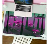 QRFASFZO Mouse Pad 31.5 × 12 inch Extended Large Mouse Mat Desk Pad, Stitched Edges Mousepad,Non-Slip Rubber Base,Mushroom, mystical magical landscape Hills Trees Mushrooms Cresce,Gaming Mouse Pad XL