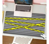 QRFASFZO Mouse Pad 31.5 × 12 inch Extended Large Mouse Mat Desk Pad, Stitched Edges Mousepad,Non-Slip Rubber Base,Police Decor,Crime Scene Investigation Do Not Pass Yellow Wraps Q,Gaming Mouse Pad XL