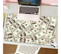 QRFASFZO Mouse Pad 31.5 × 12 inch Extended Large Mouse Mat Desk Pad, Stitched Edges Mousepad,Non-Slip Rubber Base,Background from considerable quantity of the scattered dollars,Gaming Mouse Pad XL