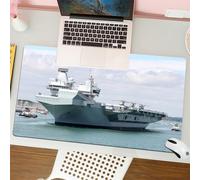 QRFASFZO Mouse Pad 31.5 × 12 inch Extended Large Mouse Mat Desk Pad, Stitched Edges Mousepad,Non-Slip Rubber Base,Portsmouth UK - 17TH JUNE 2019 The Royal Navy Aircraft Carrier HM,Gaming Mouse Pad XL