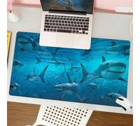 QRFASFZO Mouse Pad 31.5 × 12 inch Extended Large Mouse Mat Desk Pad, Stitched Edges Mousepad,Non-Slip Rubber Base,Sea animals nautical fantasy sea ocean fish shark underwater worl,Gaming Mouse Pad XL