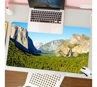 QRFASFZO Mouse Pad 31.5 × 12 inch Extended Large Mouse Mat Desk Pad, Stitched Edges Mousepad,Non-Slip Rubber Base,Yosemite,El Capitan Half Dome and Bridalveil Falls Tourist Attrac,Gaming Mouse Pad XL