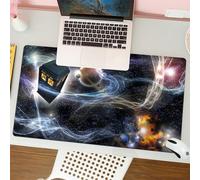 QRFASFZO Mouse Pad 31.5 × 12 inch Extended Large Mouse Mat Desk Pad, Stitched Edges Mousepad,Non-Slip Rubber Base, Tardis Dans Starry Fantasy Background,Gaming Mouse Pad XL