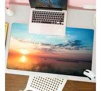 QRFASFZO Mouse Pad 31.5 × 12 inch Extended Large Mouse Mat Desk Pad, Stitched Edges Mousepad,Non-Slip Rubber Base,Dramatic beautiful sunset cloudy sky above a surface of the lake,Gaming Mouse Pad XL