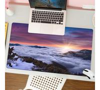 QRFASFZO Mouse Pad 31.5 × 12 inch Extended Large Mouse Mat Desk Pad, Stitched Edges Mousepad,Non-Slip Rubber Base,Nature, winter landscape in the mountains Majestic sunset,Gaming Mouse Pad XL