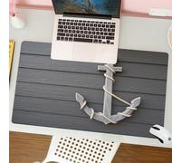 QRFASFZO Mouse Pad 31.5 × 12 inch Extended Large Mouse Mat Desk Pad, Stitched Edges Mousepad,Non-Slip Rubber Base,Anchor, wood anchor with rope on the wall Antique Marine Nature A,Gaming Mouse Pad XL
