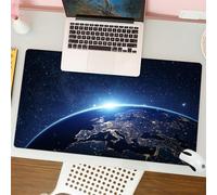 QRFASFZO Mouse Pad 31.5 × 12 inch Extended Large Mouse Mat Desk Pad, Stitched Edges Mousepad,Non-Slip Rubber Base,Earth, planet from space at night Galactic astronomy Under the mo,Gaming Mouse Pad XL