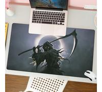 QRFASFZO Mouse Pad 31.5 × 12 inch Extended Large Mouse Mat Desk Pad, Stitched Edges Mousepad,Non-Slip Rubber Base,Death of the eclipse and the death of the sickle, the god of deat,Gaming Mouse Pad XL