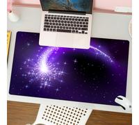 QRFASFZO Mouse Pad 31.5 × 12 inch Extended Large Mouse Mat Desk Pad, Stitched Edges Mousepad,Non-Slip Rubber Base,Flying comet with curved glowing tail in the starry night sky,Gaming Mouse Pad XL