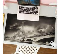 QRFASFZO Mouse Pad 31.5 × 12 inch Extended Large Mouse Mat Desk Pad, Stitched Edges Mousepad,Non-Slip Rubber Base,Eiffel Tower, storm above the Eiffel Tower Dramatic,Gaming Mouse Pad XL