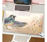 QRFASFZO Mouse Pad 31.5 × 12 inch Extended Large Mouse Mat Desk Pad, Stitched Edges Mousepad,Non-Slip Rubber Base,Watercolor Common Quails vector,Gaming Mouse Pad XL