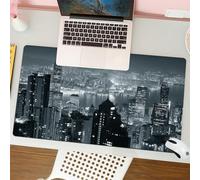 QRFASFZO Mouse Pad 31.5 × 12 inch Extended Large Mouse Mat Desk Pad, Stitched Edges Mousepad,Non-Slip Rubber Base,Sunrise landscape from Hong Kong city on the Victoria Peak in Chi,Gaming Mouse Pad XL