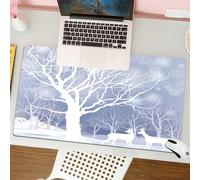QRFASFZO Mouse Pad 31.5 × 12 inch Extended Large Mouse Mat Desk Pad, Stitched Edges Mousepad,Non-Slip Rubber Base,Winter, abstract winter images with snowy weather deer and other,Gaming Mouse Pad XL