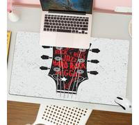QRFASFZO Mouse Pad 31.5 × 12 inch Extended Large Mouse Mat Desk Pad, Stitched Edges Mousepad,Non-Slip Rubber Base,Guitar, Hand Drawn Genres Blues Pop Hard Rock Reggae Country Musi,Gaming Mouse Pad XL