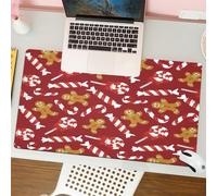 QRFASFZO Mouse Pad 31.5 × 12 inch Extended Large Mouse Mat Desk Pad, Stitched Edges Mousepad,Non-Slip Rubber Base,Seamless pattern with cute cartoon Christmas candy cane sweets an,Gaming Mouse Pad XL