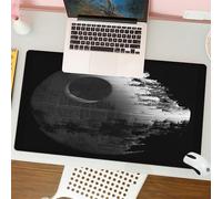 QRFASFZO Mouse Pad 31.5 × 12 inch Extended Large Mouse Mat Desk Pad, Stitched Edges Mousepad,Non-Slip Rubber Base,War Death Star Black Gray,Gaming Mouse Pad XL