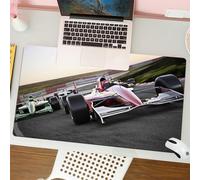 QRFASFZO Mouse Pad 31.5 × 12 inch Extended Large Mouse Mat Desk Pad, Stitched Edges Mousepad,Non-Slip Rubber Base,Red race car close up front view on a track leading the pack with,Gaming Mouse Pad XL