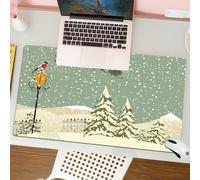 QRFASFZO Mouse Pad 31.5 × 12 inch Extended Large Mouse Mat Desk Pad, Stitched Edges Mousepad,Non-Slip Rubber Base,Magical Christmas snow scene, Santa's sleigh flying over the snow,Gaming Mouse Pad XL