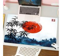 QRFASFZO Mouse Pad 31.5 × 12 inch Extended Large Mouse Mat Desk Pad, Stitched Edges Mousepad,Non-Slip Rubber Base,Bamboo trees and forest in fog hand drawn with ink. Traditional o,Gaming Mouse Pad XL