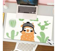 QRFASFZO Mouse Pad 31.5 × 12 inch Extended Large Mouse Mat Desk Pad, Stitched Edges Mousepad,Non-Slip Rubber Base,Llama,Llama in a Traditional Ethnic Bolivian Hat Smiling Comic on,Gaming Mouse Pad XL