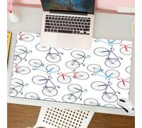 QRFASFZO Mouse Pad 31.5 × 12 inch Extended Large Mouse Mat Desk Pad, Stitched Edges Mousepad,Non-Slip Rubber Base,Art, a series of repetitive colored bicycles on a white backgroun,Gaming Mouse Pad XL