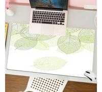 QRFASFZO Mouse Pad 31.5 × 12 inch Extended Large Mouse Mat Desk Pad, Stitched Edges Mousepad,Non-Slip Rubber Base,Green stylized fresh green leaves botany biology,Gaming Mouse Pad XL