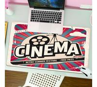 QRFASFZO Mouse Pad 31.5 × 12 inch Extended Large Mouse Mat Desk Pad, Stitched Edges Mousepad,Non-Slip Rubber Base,Vintage, Retro Kino Film Vintage Papier Textur Hollywood Stars at,Gaming Mouse Pad XL