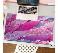 QRFASFZO Mouse Pad 31.5 × 12 inch Extended Large Mouse Mat Desk Pad, Stitched Edges Mousepad,Non-Slip Rubber Base,Scribble monstera leaves tropical seamless pattern. Embroidery pa,Gaming Mouse Pad XL