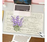 QRFASFZO Mouse Pad 31.5 × 12 inch Extended Large Mouse Mat Desk Pad, Stitched Edges Mousepad,Non-Slip Rubber Base,Lavender, style of botanical art lavender bouquet, lavender on an,Gaming Mouse Pad XL