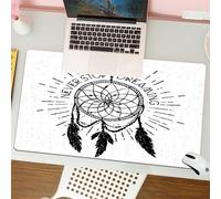 QRFASFZO Mouse Pad 31.5 × 12 inch Extended Large Mouse Mat Desk Pad, Stitched Edges Mousepad,Non-Slip Rubber Base,Inspirational quotes, inspirational lettering that never stops dr,Gaming Mouse Pad XL