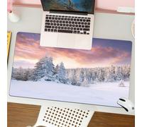 QRFASFZO Mouse Pad 31.5 × 12 inch Extended Large Mouse Mat Desk Pad, Stitched Edges Mousepad,Non-Slip Rubber Base,Winter, sunrise in the snowy F winter landscape,Gaming Mouse Pad XL
