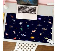 QRFASFZO Mouse Pad 31.5 × 12 inch Extended Large Mouse Mat Desk Pad, Stitched Edges Mousepad,Non-Slip Rubber Base,Vector pattern of space icons and infographics elements,Gaming Mouse Pad XL