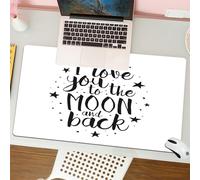 QRFASFZO Mouse Pad 31.5 × 12 inch Extended Large Mouse Mat Desk Pad, Stitched Edges Mousepad,Non-Slip Rubber Base,Love You To The Moon And Back Hand lettering font typography elem,Gaming Mouse Pad XL