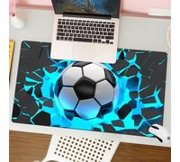 QRFASFZO Mouse Pad 31.5 × 12 inch Extended Large Mouse Mat Desk Pad, Stitched Edges Mousepad,Non-Slip Rubber Base,Football breaks through on broken surface, football with explosiv,Gaming Mouse Pad XL
